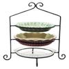 3 Tier Pie Plate Stand - Solid Satin Black Wrought Iron Triple Rack Display Amish Handmade in USA view 1