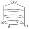 3 Tier Pie Plate Stand - Solid Satin Black Wrought Iron Triple Rack Display Amish Handmade in USA view 2