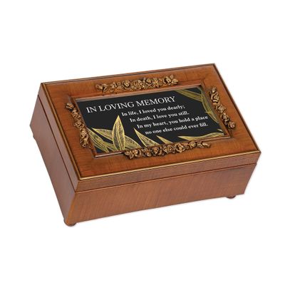 Cottage Garden In Loving Memory Petite Rose Jewelry Music Box Plays Wind Beneath My Wings