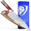 Dalstrong Chef Knife - 8 inch Blade - Premium 9CR18MOV HC Steel - Full Tang - Red Resin Handle - Chef's Knife - Valhalla Series - Razor Sharp Kitchen - Professional Leatther Sheath view 1