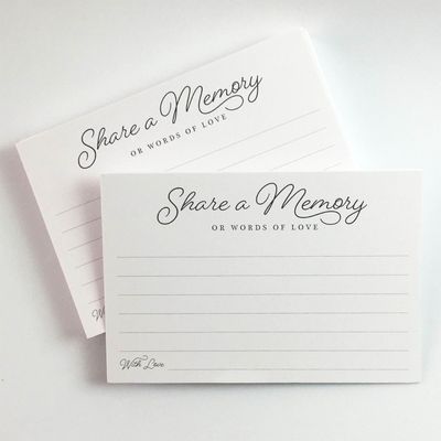 Elegant 4x6 Share Memory Cards for Celebration of Life, Pack of 50 - Perfect for Funeral Guest Book, Wedding Card Box, or Graduation Party Favors, 50th Anniversary Decorations