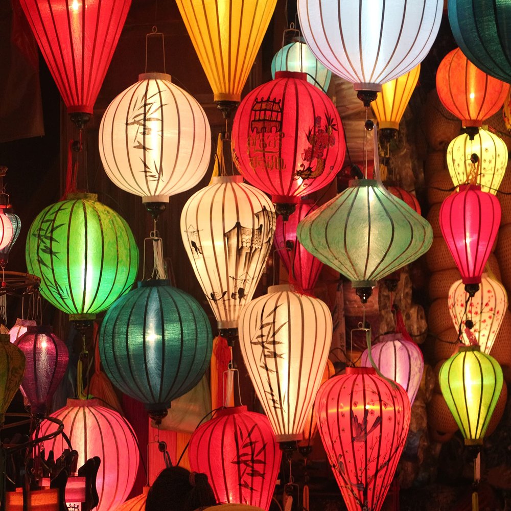 Set 20 pcs of 22'' (55 cm) Vietnam Bamboo Silk Lanterns for Restaurant Decor, Wedding Decor, Party Garden Decor, Christmas Decor (20 pcs Lanterns and Kit of led Bulbs for Illuminating 20 Lanterns)