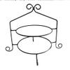 2 Tier Pie Plate Stand - Solid Satin Black Wrought Iron Double Rack Display Amish Handmade in USA view 2