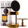 ALEC {Old Plastic Model} Clear Hurricane Automatic Candle Holder & Extinguisher with Rechargeable Timer Lid & Stand | Small Bronze Pillar & Votive Candle Holders for Home Centerpiece Table Decorations view 1