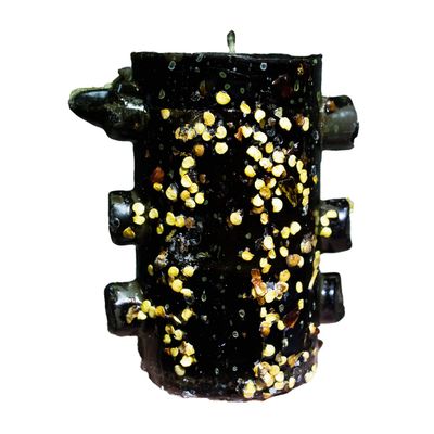 Luz Maria 7 Wick Black Ritual Candle, 12 cm x 7 cm, Chile Tumba Trabajo Style, Includes Instruction Guide, Spiritual and Protection Use, Made in Mexico