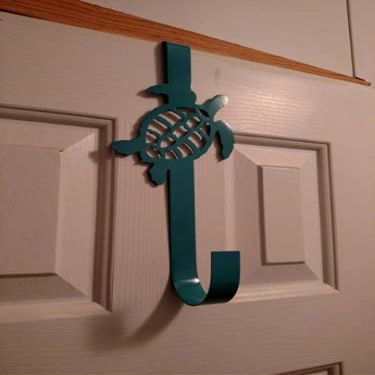 Turtle Wreath Hanger Door Hook (13 inches long, green)