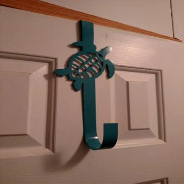 Turtle Wreath Hanger Door Hook (13 inches long, green)