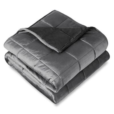 Bare Home Weighted Blanket King Size 25lb (80" x 87") for Adults - Minky Fleece - Premium Heavy Blanket Nontoxic Glass Beads (Grey, 80"x87")
