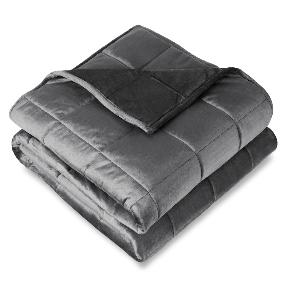 Bare Home Weighted Blanket King Size 25lb (80" x 87") for Adults - Minky Fleece - Premium Heavy Blanket Nontoxic Glass Beads (Grey, 80"x87")