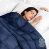 Bare Home Weighted Blanket King Size 25lb (80" x 87") for Adults - Minky Fleece - Premium Heavy Blanket Nontoxic Glass Beads (Dark Blue, 80"x87") view 2
