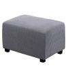 YSLJW Waterproof Stretch Footstool Cover Ottoman Slipcover Protector Pouffe Rectangle Slip Cover (Color : LightGrey, Size : Small) view 1