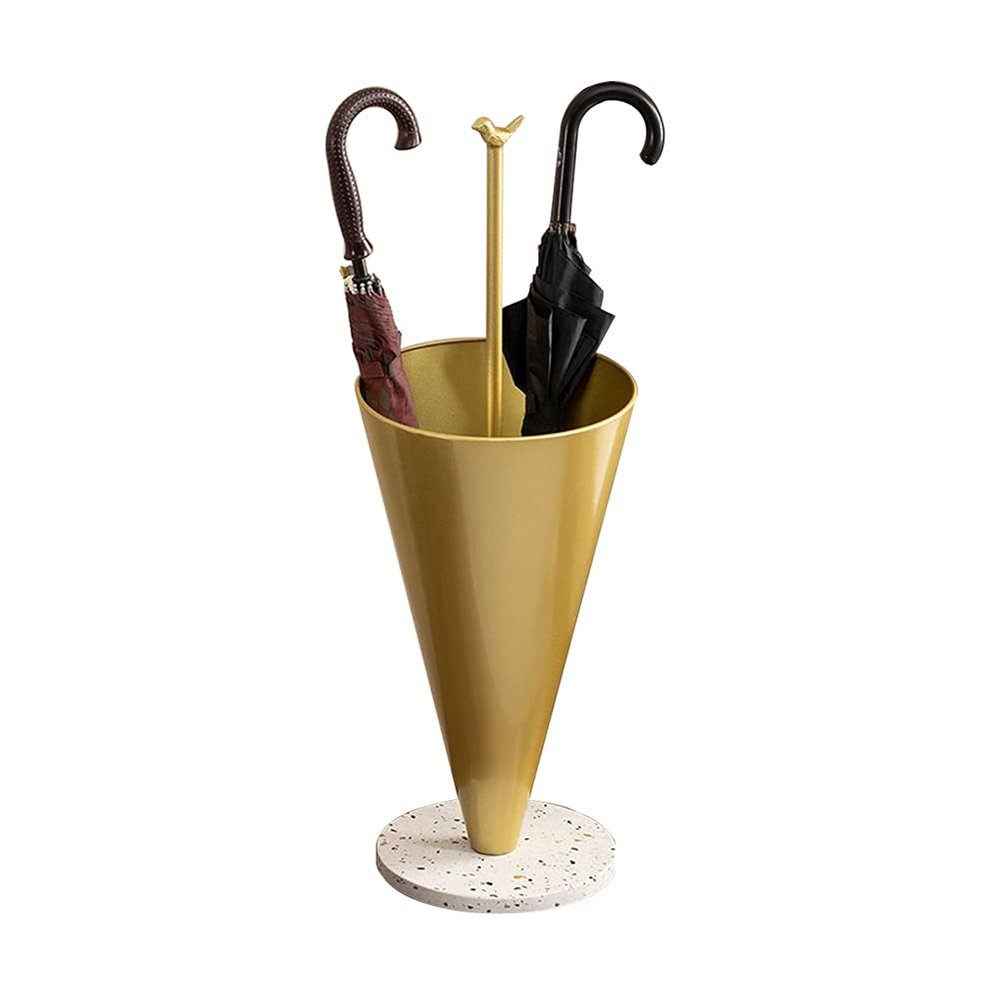 Umbrella Racks Metal Umbrella Stand,Umbrella Storage Bucket with Stable Marble Base,Umbrella/Cane Storage Rack,for Family Business Hotel Lobby (Color : Golden)
