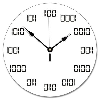 Binary Time Wall Clock Funny Modern Wood Clock 10 Silent Non-Ticking Quartz Battery Operated Clock Art for Vintage Farmhouse Living Room Bedroom Office Kitchen Birthday Wedding Gift