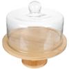 DOITOOL Simple Wedding Cake Stand Dessert Display Rack with Cover 10.62X7.87X7.87In Wooden Tray for Parties Weddings Bakeries and Food Presentation view 1