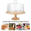 DOITOOL Simple Wedding Cake Stand Dessert Display Rack with Cover 10.62X7.87X7.87In Wooden Tray for Parties Weddings Bakeries and Food Presentation view 2