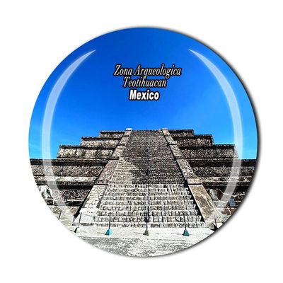 Zona Arqueologica Teotihuacan San Juan Teotihuacan Mexico Fridge Magnet Crystal Tourist Souvenir Gift Collection Refrigerator Magnetic Sticker