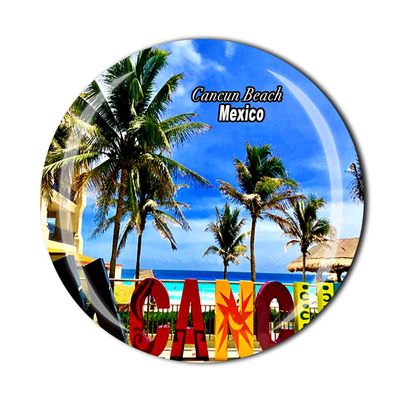 Cancun Beach Mexico Fridge Magnet Crystal Tourist Souvenir Gift Collection Refrigerator Magnetic Sticker