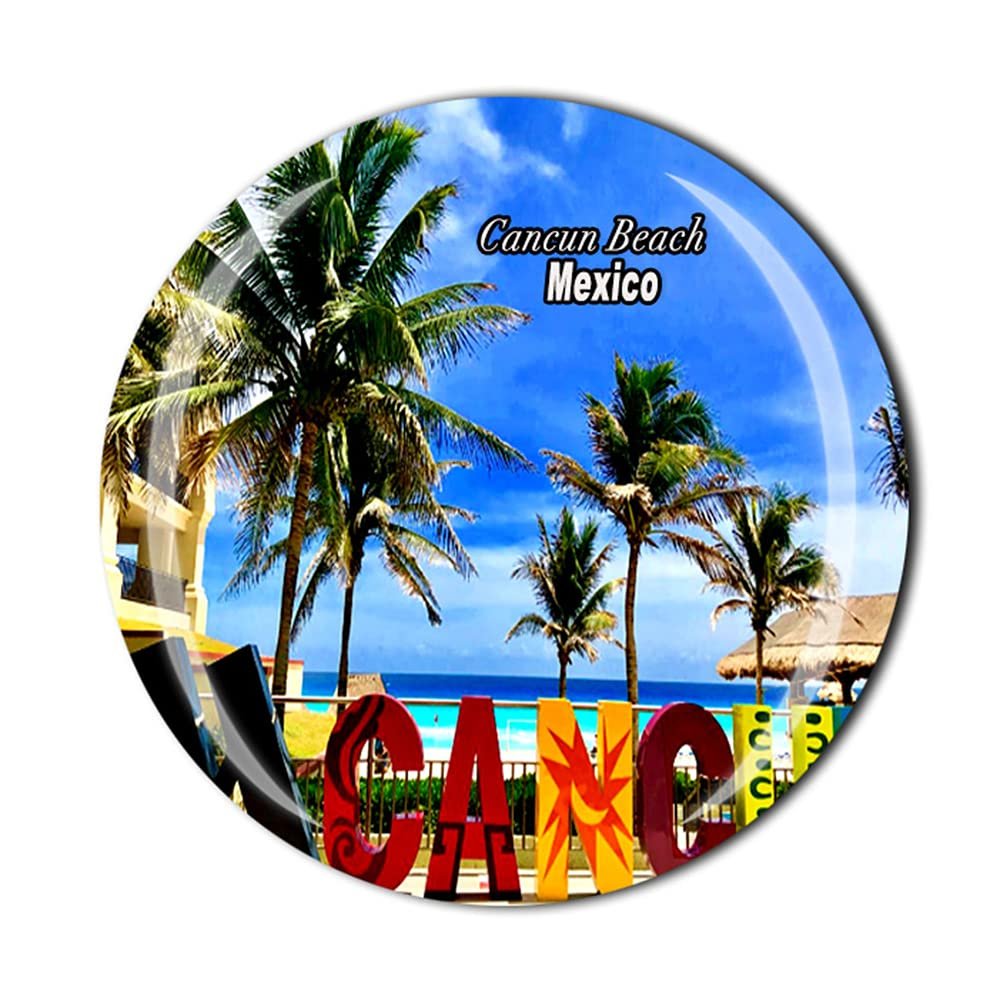 Cancun Beach Mexico Fridge Magnet Crystal Tourist Souvenir Gift Collection Refrigerator Magnetic Sticker