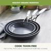 GreenPan Valencia Pro Hard Anodized 3 Piece Fry Pan Skillet Set, Ceramic Nonstick 8" 9.5" and 11" Induction Suitable Frying Pans, PFAS-Free Cookware, Dishwasher Safe, Oven and Broiler Safe, Gray view 2