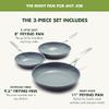 GreenPan Valencia Pro Hard Anodized 3 Piece Fry Pan Skillet Set, Ceramic Nonstick 8" 9.5" and 11" Induction Suitable Frying Pans, PFAS-Free Cookware, Dishwasher Safe, Oven and Broiler Safe, Gray view 3