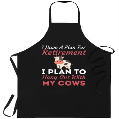 Retirement Plan Golf Funny Golf Player T-Shirt Workwear Kitchen Apron Black Aprons - 1Size fits all Men Women