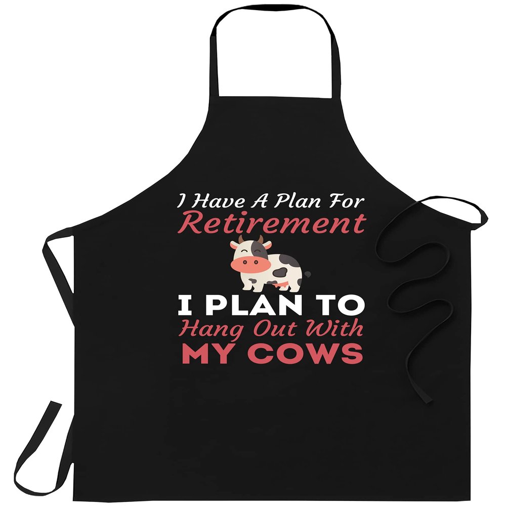 Retirement Plan Golf Funny Golf Player T-Shirt Workwear Kitchen Apron Black Aprons - 1Size fits all Men Women