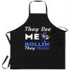 FunnyLazy Jiu Jitsu Shirt - They See Me Rollin They Hatin - great T-Shirt Birthday Black Apron Kitchen Aprons - 1Size fits all for Men Women view 1