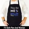 FunnyLazy Jiu Jitsu Shirt - They See Me Rollin They Hatin - great T-Shirt Birthday Black Apron Kitchen Aprons - 1Size fits all for Men Women view 2