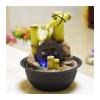 YAYA2021-SHOP Tabletop Fountain Resin Bamboo Waterwheel Design Water Fountain Feng Shui Ball with LED Light Water Landscape Feng Shui Ornaments Crafts Desktop Fountain view 1