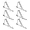 6 Tablecloth Clips, Stainless Steel Table Clamps Table Cloth Holders, Portable Tablecloth Clamp for Fixing (Silver) view 2