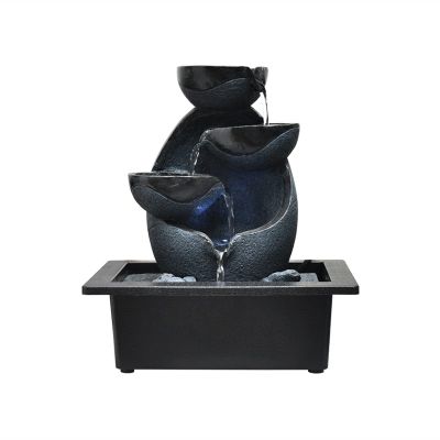 Desktop Fountain Tabletop Water Fountain-Indoor Fountain with LED Lights-Decorative Tiered Rock and Waterfall Design -Quiet and Soothing Water Sound Relaxation Indoor Tabletop Fountain ( Color : 2 )
