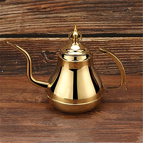 1.2L/1.8L Household Stainless Steel Oil Can Olive Sauce Dispenser Tea Coffee Pot Teapot Kettle Leakproof Container With Filter (gold 1.2L latin)