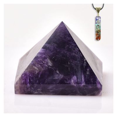 TYQXSH Energy Generator Natural Amethyst Pyramid, Reiki, Healing, Meditation, Spiritual Balance Stones Chakra Reiki Meditation