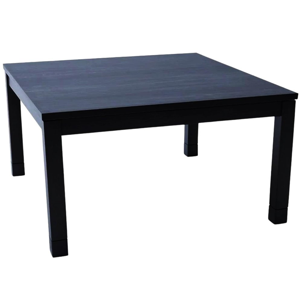 BJDesign Kotatsu - Japanese Heated Table - Wooden Chabudai Furniture with 120V Electric Heater - Low-Lying Dining and Work Desk with Temperature Control Knob (29x29in, Black)