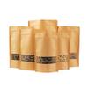 Crysdaralovebi 50pcs Kraft Paper Stand Up Zipper Bag with Window Resealable Zip Lock Closure Heat Seal for Food Packaging can be Customized (30X40cm 50pcs) view 1