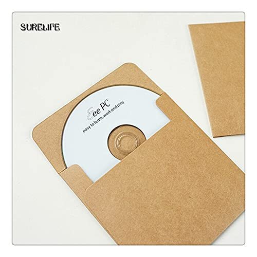 50/100Pcs 13 * 13cm Kraft Paper CD Cases Envelope Bag Sleeves DVD Storage Boxes Discs Caver Holder Envelope (100pcs)