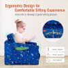 Costzon Kids Couch, 2 in 1 Flip Open Children's Sofa w/Velvet Fabric, Storage Pockets, Toddler Armrest Chair Bed for Nap Play Sleep, Ideal Gift for 0-4 Years Old Baby Boys Girls, Blue Space view 4