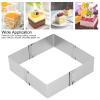 BORDSTRACT Square Adjustable Cake Mould, Stainless Steel Rectangle Cake Tin Cutter Baking Frame for Mousse Tiramisu (Small (10~18cm)) view 2