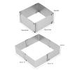 BORDSTRACT Square Adjustable Cake Mould, Stainless Steel Rectangle Cake Tin Cutter Baking Frame for Mousse Tiramisu (Small (10~18cm)) view 4