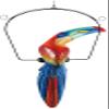 25" Inch Hand Painted Wooden Toucan Bird Hanging Statue RED Blue view 1