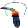25" Inch Hand Painted Wooden Toucan Bird Hanging Statue RED Blue view 2