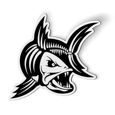 Angry Fish Bones Skeleton Fishing - 5.5" Magnet for Car Locker Refrigerator