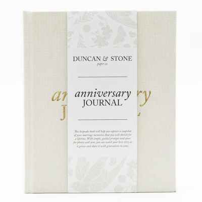 DUNCAN & STONE PAPER CO. Wedding Anniversary Journal - Anniversary Journal for Couple - Wedding Notebook & More - Wedding Memory Book to Capture Moments(Ivory,189 Pages)