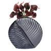 Aluminium-Casted Leaf Shaped Centerpiece Flower Table Vase, Two Tone Grey 7.5 Inch view 1