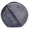 Aluminium-Casted Leaf Shaped Centerpiece Flower Table Vase, Two Tone Grey 7.5 Inch view 2