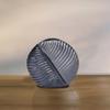 Aluminium-Casted Leaf Shaped Centerpiece Flower Table Vase, Two Tone Grey 7.5 Inch view 4
