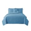 Clara Clark Quilts King Size - All Season Bedspread Coverlet Set, Pinsonic Weave Lightweight Bedding Set - 7 Piece King Quilt Set with Pillow Shams, Ellipse - Blue Heaven view 2