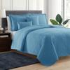 Clara Clark Quilts King Size - All Season Bedspread Coverlet Set, Pinsonic Weave Lightweight Bedding Set - 7 Piece King Quilt Set with Pillow Shams, Ellipse - Blue Heaven view 3