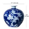 Dahlia Blue and White Vase, Handmade Chinese Porcelain Flower Vase, Peach Blossom, Pomegranate Shape 10 Inches view 3