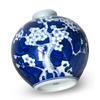 Dahlia Blue and White Vase, Handmade Chinese Porcelain Flower Vase, Peach Blossom, Pomegranate Shape 10 Inches view 4